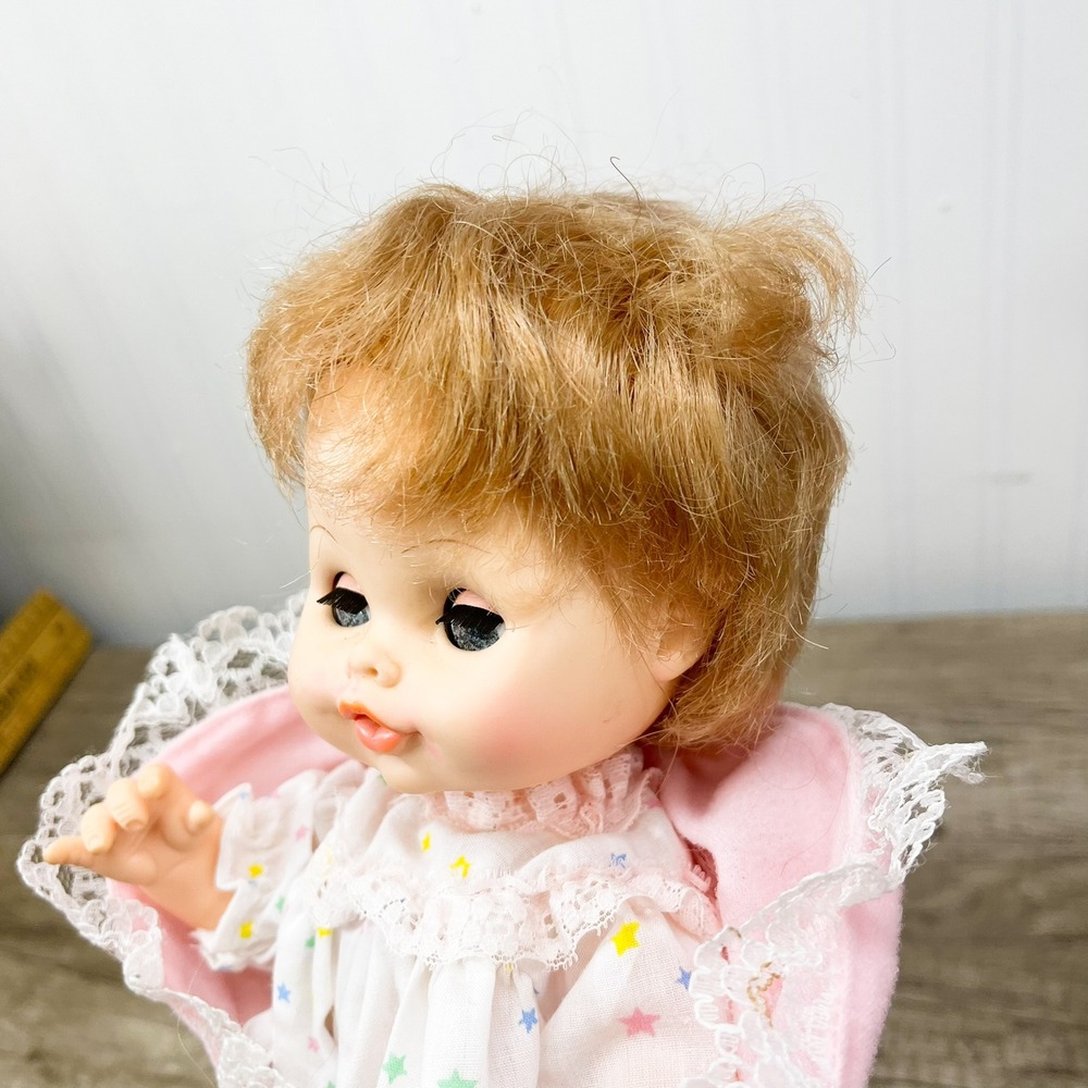 Vintage 1972 Horsman Baby Doll Pull String Pink Bunting Sleepy Eyes 12‎ Inch - Picture 2 of 15